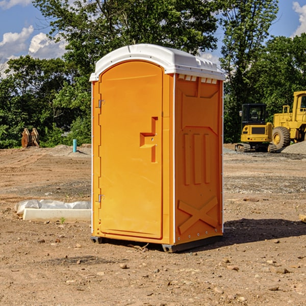 how often are the porta potties cleaned and serviced during a rental period in Lee